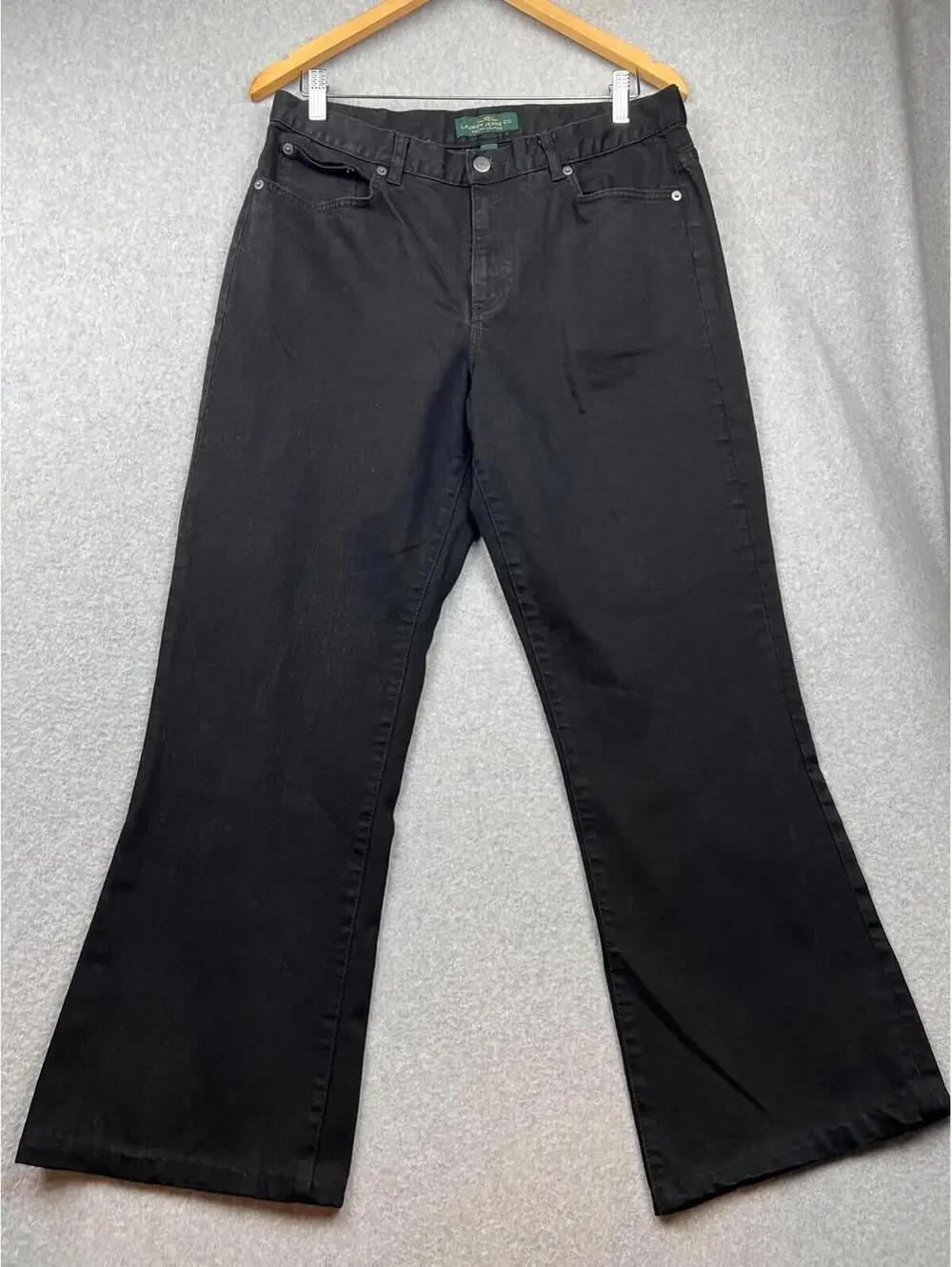 Lauren Ralph Lauren Denim Jeans Women Size 12 Classic Black Wash Button Pockets